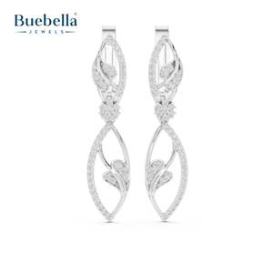 Boucles d'oreilles à la mode en argent sterling 925 avec diamants ronds Boucles d'oreilles en diamant avec pierres précieuses à la mode - Product Image 5