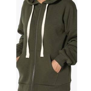 Vestido con bolsillos hasta la rodilla para mujer, sudadera con capucha y cremallera de manga larga - Product Image 6