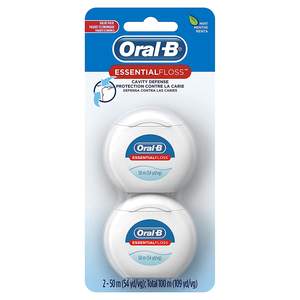 Oral-B EssentialFloss Fil dentaire de défense des cavités, 50 m, compte 2 (lot de 1) - Product Image 1