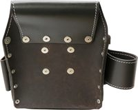 Pochette à outils d'électricien en cuir tanné à l'huile personnalisée avec ceinture