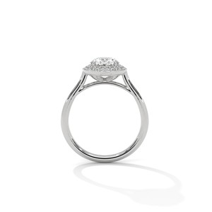 Anillo Solitario con Halo de Moissanita de Corte Ovalado de 2.0 ct, Plata de Ley 925, Anillo de Compromiso - Product Image 5