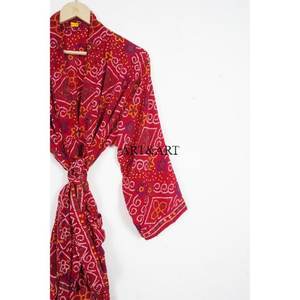 Premium Quality Handmade Long Silk Sari Vintage Patchwork Kimono Bridesmaid Robes Free Size Women's Summer Nightwear Soft - Product Image 3