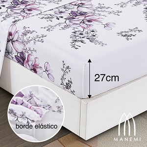 Set copripiumino floreale 3 pezzi 100% poliestere con lenzuolo con angoli lavabile e federe (100TC) - Product Image 3