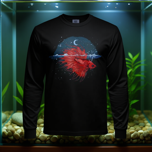T-shirt à manches longues pour propriétaires d'aquariums, motif Poisson Betta Siamese d'eau douce - Produit promotionnel - Product Image 3