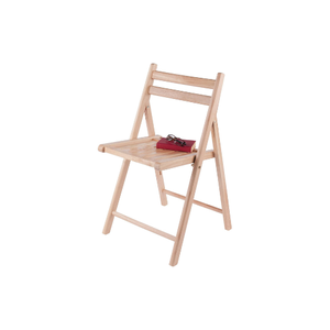 Ensemble de chaises pliantes modernes en bois naturel en acier inoxydable pour mobilier d'extérieur et jardin - Product Image 1