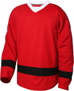 Maillot d'entraînement de hockey sur glace en polyester 100% à manches longues pour hommes, respirant et solide, style chemise confortable - Product Image 1