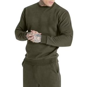 Conjunto de chándales de poliéster/algodón para hombre, chándal polar para correr, manga larga, informal, 2 piezas, transpirable, a prueba de viento, alta calidad - Product Image 1