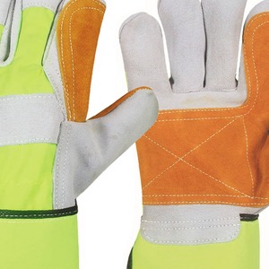 Gants industriels en cuir de vache à double paume Fabricant de gants de gréement canadiens de sécurité au travail de qualité supérieure - Product Image 6