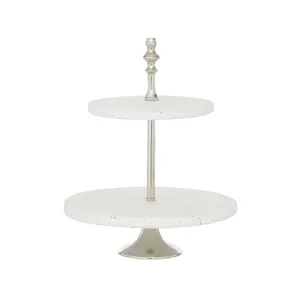 Ensemble de 3 supports ronds pour gâteaux et désert Qualité supérieure Différentes tailles Argenterie Supports à gâteaux en métal poli miroir - Product Image 5