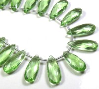 20 pierres précieuses en grenat naturel de haute qualité, quartz hydro-givré, forme poire, taille facettes, vert transparent, 20x8mm, pierres brutes pour bijoux