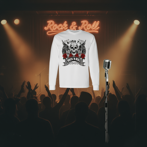 T-Shirt a Maniche Lunghe Vintage Retro Rock & Roll, Grafica Ispirata ai Concerti, Abbigliamento Promozionale da Uomo - Product Image 3