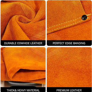 Premium Quality Heavy-Duty Industrial Sleeveless Bib Welding <b>Apron</b> Split Leather <b>Work</b> Safety Welder Customizable - Product Image 5