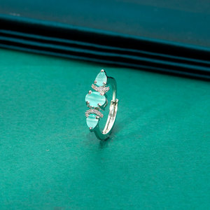 เครื่องประดับทำด้วยมือในอินเดียแหวนปรับได้ CZ พร้อมโรเดียมชุบ - Product Image 3
