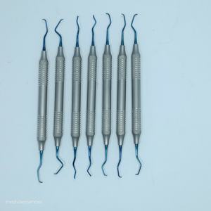 Lot de 7 CURETTES DENTAIRES PARODONTALES GRACEY SET de 7 INSTRUMENTS DENTAIRES DOUBLE END Grip Instruments dentaires à double extrémité - Product Image 2