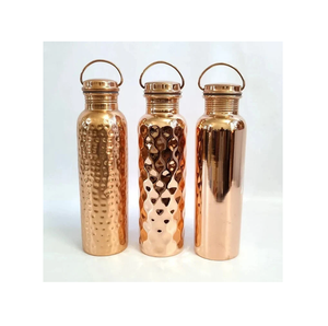Handmade Copper Water Bottle Set With Lid Premium Non-Slip Tableware <b>Tool</b> Adults Beneficial Enamel Drinkware Gym Travel Tours - Product Image 2