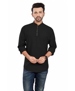 ThobeKurta pakistanaise verte pour homme en tissu Khadi d'hiver avec chaîne à boutons et col élégant PajamaPathani Design - Product Image 5