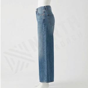 Basic Simple Loose Straight Leg Floor Length Denim Pants Spring Style American Loose Fit Customized Color <b>Jeans</b> Breathable Wear - Product Image 3