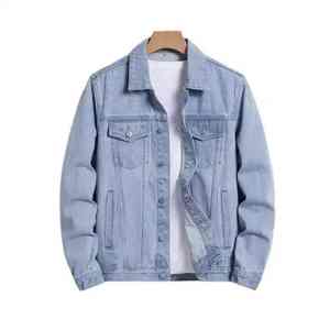 Chemise décontractée en denim de coton vintage pour homme avec manches longues de couleur unie et finition sans repassage. - Product Image 3