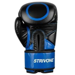 Guantes de boxeo negros y azules personalizados al por mayor de fábrica, guantes de lucha de combate de entrenamiento de cuero PU de primera calidad con soporte para muñeca duradero - Product Image 3