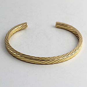 1940 California verde Floral Año Nuevo marrón latón envejecido pulsera de piedras preciosas joyería brazalete de latón americano joyería artesanal - Product Image 1