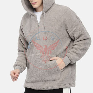 Sweat-shirts en molleton Sherpa mélangé coton de haute qualité pour homme, décontractés, respirants, écologiques, coupe ample pour l'hiver - Product Image 3