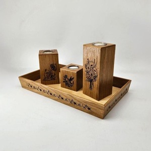 Bougeoir fait main Bougeoir personnalisé Décor en résine de bois Bougeoir décoratif - Product Image 2