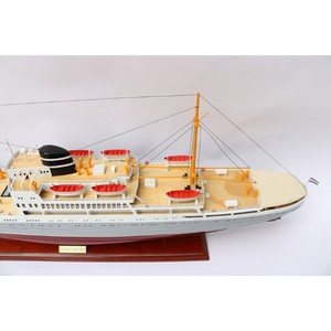Oranjee Nassau barco de madera hecho a mano modelo pintado inspirado Holland American Cruise Liners para decoración del hogar caja de regalo incluida - Product Image 3