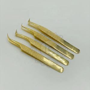 Extensions de cils pointus Plasma or privé personnalisables de qualité supérieure pince à épiler poignée diamantée en acier inoxydable de haute qualité - Product Image 2