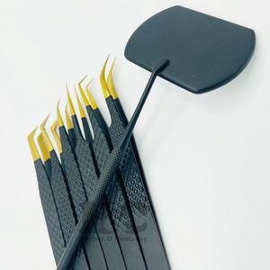 Nouveau noir avec pince à épiler d'extension à pointe dorée et miroir de forme carrée pince à cils en vison haute demande de meilleure qualité durable - Product Image 3