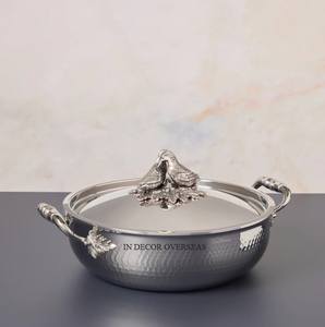 Superventas plata brillante pulido Acero inoxidable martillado textura Ruffoni guisos de cocina utensilios de cocina suministro de juegos de utensilios de cocina - Product Image 6