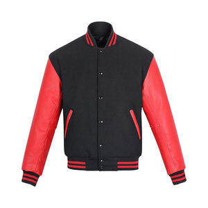 Veste universitaire pour enfants, tailles enfant, mélange laine et acrylique, garniture en cuir, fermeture à boutons-pression, manteau d'équipe scolaire - Product Image 1