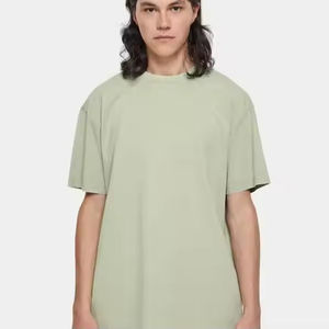 T-shirts vierges décontractés Hip Hop surdimensionnés 100% coton pour hommes à manches courtes 200 grammes Jersey à motif solide Impression numérique - Product Image 4