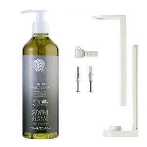 Kit di articoli da toeletta riutilizzabili con 1 Shampoo doccia e 1 sapone liquido 370ml dispenser riutilizzabili 2 dispenser a parete in plastica - Product Image 3