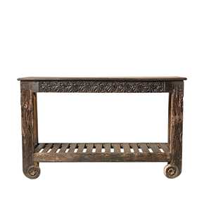 Handmade Heritage Carved <b>Console</b> Luxury Antique Design Style <b>Rustic</b> Living Room Furniture Marble Glass for Entry Villa Hotel - Product Image 4