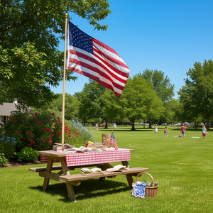 T-Shirt a Maniche Lunghe Patriottica per il 4 Luglio 'Read White Blue Since 1776' - T-Shirt Promozionale Bianca - Product Image 3