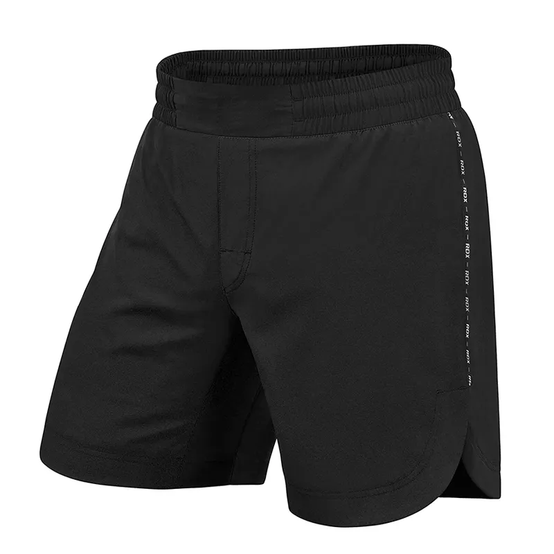 Pantalones cortos de Kick Boxing a rayas de satén con logotipo personalizado de elastano de cintura alta informal para hombres adultos impresión personalizada OEM personalizado