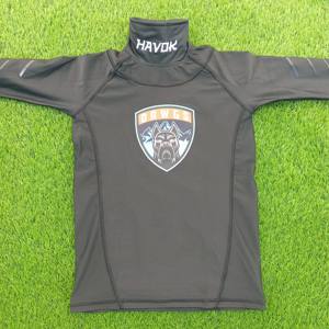 T-shirt intérieur de hockey sur glace unisexe de qualité supérieure, 100 % polyester, résistant aux coupures, protection du cou, couche de compression, maille respirante, sécurité athlétique - Product Image 4