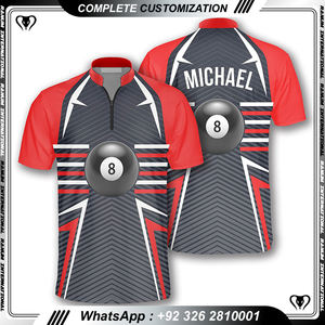 Maillots de billard d'équipe imprimés pour adultes, personnalisables, respirants, à séchage rapide, chemises de snooker - Product Image 6