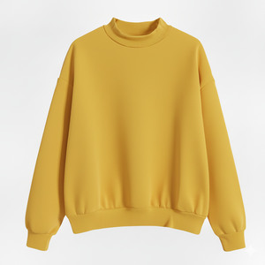 Sweat-shirt à col montant en molleton French Terry à manches longues pour femme, imprimé avec logo personnalisable, écologique - Product Image 1