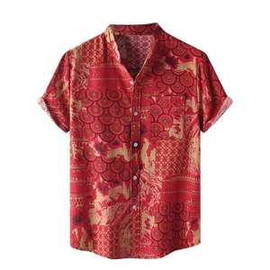 Calidad Premium al por mayor antiarrugas transpirable Casual Slim Fit hombres camisas de alta calidad Hawaii manga corta verano camisa ODM - Product Image 4