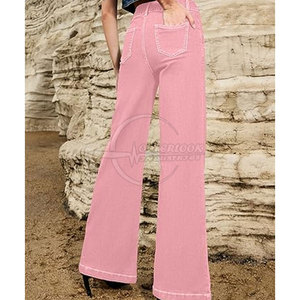 2025 New Arrival Customized Wholesale <b>Women</b> Wide Leg Jeans Pant Breathable Quick Dry <b>Women</b> Wide Leg Jeans Pant - Product Image 2