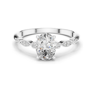 Bague de luxe en diamant naturel taille ovale 1 carat pour femme, clarté VVS-VS EF, or rose, jaune et blanc 18K, 14K, 10K, pour mariage et fiançailles - Product Image 3