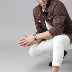 2025 couleur unie tenue décontracté hommes jean veste Streetwear nouvelle mode confortable hommes jean veste - Product Image 4