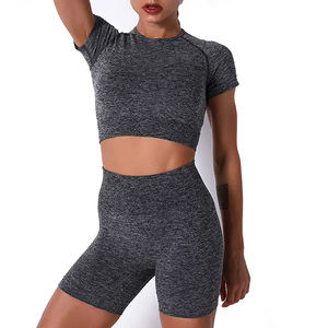 Leggings de yoga pour femmes, dernière tendance, taille haute, unis, respirants, en coton et bambou, vêtements de sport, pantalons de sport, salle de sport, fitness, prix raisonnable, OEM - Product Image 2