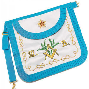 High Quality Leather Masonic Regalia <b>Apron</b> Custom Made Factory Embroidered Lace Best Quality for USA <b>UK</b> Canadian Freemasons - Product Image 2