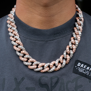 Moissanite Diamond Cuban Link Chain 14mm Baguette Cut Hip Hop Style Regalo de boda para hombres Plata de Ley 925 - Product Image 3