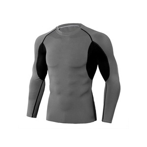Full Sleeves OEM Custom Private Label Compression MMA Rashguard <b>Men</b> High Quality <b>Swimming</b> Cycling Sports Rash guard <b>Shirt</b> - Product Image 5