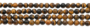Ojo de tigre natural de 10 a 12 mm, forma redonda y lisa, piedra preciosa, hebras de cuentas de 13 pulgadas para la fabricación de joyería. - Product Image 4