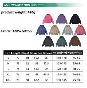 Sudadera con capucha de algodón lavada vintage con precio al por mayor de fábrica fabricante, ropa holgada informal desgastada, sudadera básica para hombre - Product Image 6