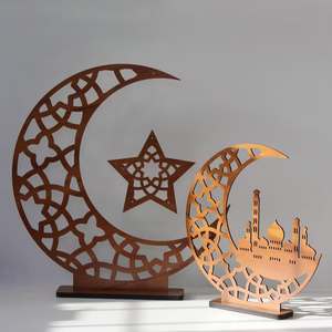ของประดับโต๊ะทำจากไม้ที่ทำด้วยมือสำหรับมัสยิดและพระจันทร์เสี้ยว - Product Image 6